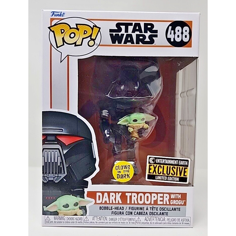 Funko Pop! Star Wars Dark Trooper with Grogu Entertainment Earth #488 F45